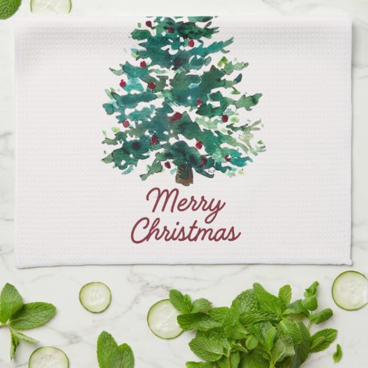 Merry Christmas Tree Kitchen Towel Geschirrtuch (Gefaltet)