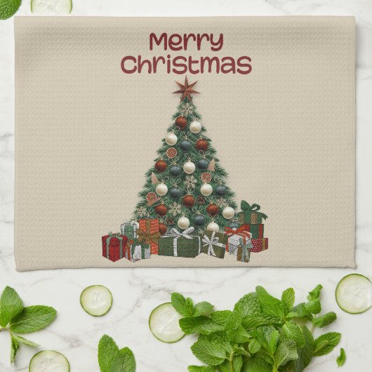 Merry Christmas Tree Kitchen Towels Geschirrtuch (Gefaltet)