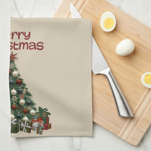 Merry Christmas Tree Kitchen Towels Geschirrtuch (Viertel Falte)
