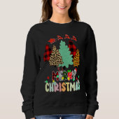 Merry Christmas Tree Leopard Buffalo Red Plaid For Sweatshirt (Vorderseite)