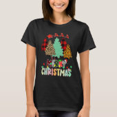 Merry Christmas Tree Leopard Buffalo Red Plaid For T-Shirt (Vorderseite)