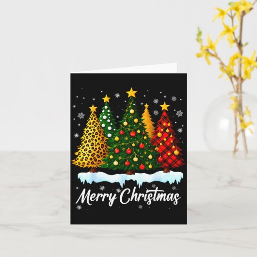 Merry Christmas Tree Leopard Plaid Pajamas Xmas Wo Karte (Gelbe Blume)