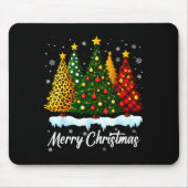 Merry Christmas Tree Leopard Plaid Pajamas Xmas Wo Mousepad (Vorne)