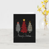 Merry Christmas Tree Leopard Plaid Printed  Karte (Gelbe Blume)