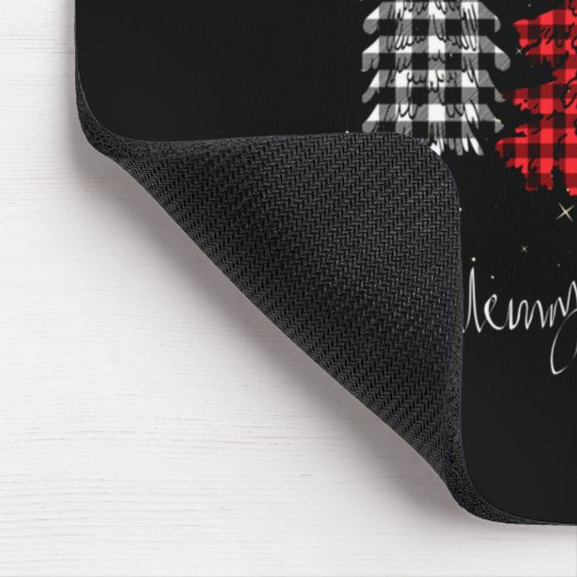 Merry Christmas Tree Leopard Plaid Printed  Mousepad (Ecke)