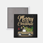 Merry Christmas Tree Leopard Truck Xmas Family Paj Magnet (Vorderseite/Rückseite)