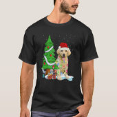 Merry Christmas Tree Light Santa Hat Dog Labrador  T-Shirt (Vorderseite)