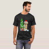 Merry Christmas Tree Light Santa Hat Dog Labrador  T-Shirt (Vorne ganz)