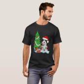Merry Christmas Tree Light Santa Hat Dog Shih Tzu  T-Shirt (Vorne ganz)