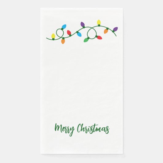 Merry Christmas Tree Lights Paper Guest Towels Serviette (Vorderseite)