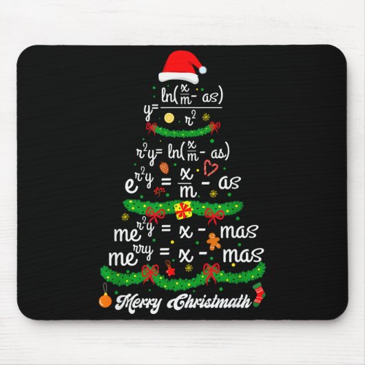 Merry Christmas Tree Math Teacher Xmas Tee Merry C Mousepad (Vorne)