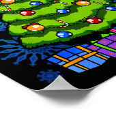 Merry Christmas Tree, Men Women Kids, Xmas Poster (Ecke)