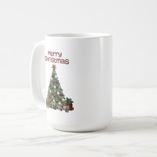 Merry Christmas Tree Mug Kaffeetasse (Vorderseite Links)