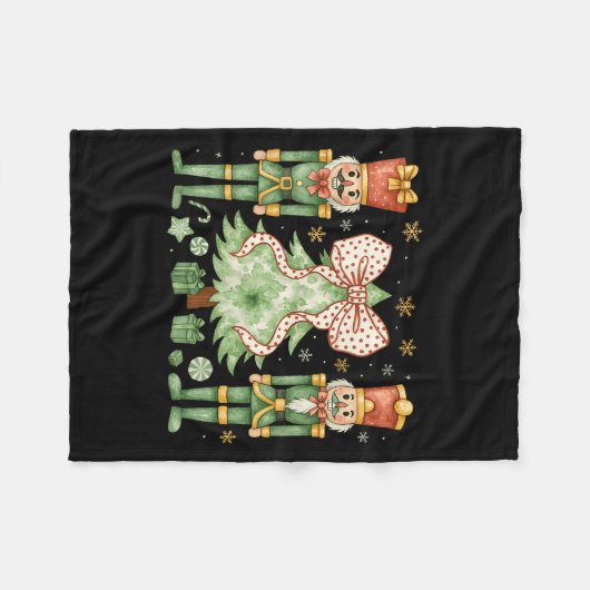 Merry Christmas Tree Nutcracker Ballet Dance Women Fleecedecke (Vorderseite (Horizontal))