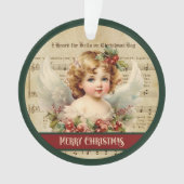 Merry Christmas Tree Ornament Vintage Angel (Vorderseite)