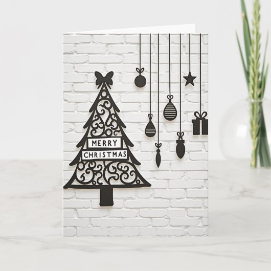 Merry Christmas Tree Ornaments Card Karte (Vorderseite)