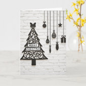 Merry Christmas Tree Ornaments Card Karte (Gelbe Blume)