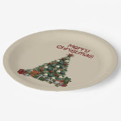 Merry Christmas Tree Paper Plate Pappteller (Schrägansicht)