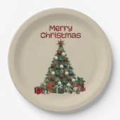 Merry Christmas Tree Paper Plate Pappteller (Vorderseite)