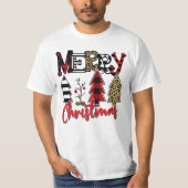 Merry Christmas Tree Patchwork T-Shirt (Vorderseite)