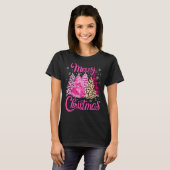 Merry Christmas Tree Pink  Xmas Leopard Matching F T-Shirt (Vorne ganz)