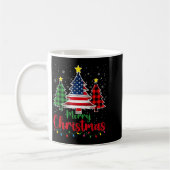 Merry Christmas Tree Plaid Us Flag Snowflake Xmas  Kaffeetasse (Links)
