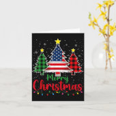 Merry Christmas Tree Plaid Us Flag Snowflake Xmas Karte (Gelbe Blume)