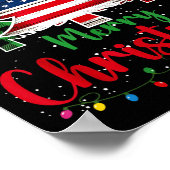 Merry Christmas Tree Plaid Us Flag Snowflake Xmas Poster (Ecke)