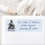 Merry Christmas Tree Rücksendeadresse Label<br><div class="desc">Ein Digitalis-Bilddesign mit einer Winterszene und "Frohe Weihnachten" in diesem einzigartigen "Frohen Weihnachtsbaum" Rücksendesiegel. Dieses ansprechende und festliche Design ist mit einer individuellen Textschrift und Farbgebung ausgestattet,  um dieses Design zu personalisieren; perfekt,  um Ihre Weihnachtskorrespondenz um die letzten Touchs zu ergänzen.</div>