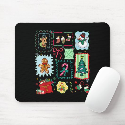 Merry Christmas Tree Santa Gingerbread Coquette Bo Mousepad (Mit Mouse)
