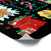 Merry Christmas Tree Santa Gingerbread Coquette Bo Poster (Ecke)