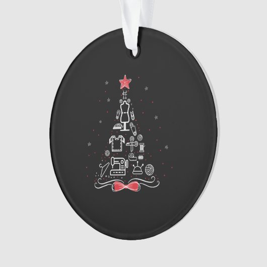 Merry Christmas Tree Sewing Hook Tools Ornament (Vorderseite)