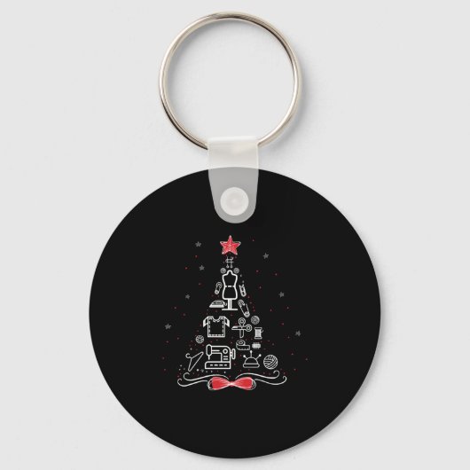 Merry Christmas Tree Sewing Hook Tools Schlüsselanhänger (Vorderseite)