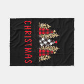 Merry Christmas Tree Shirts Funny Leopard Plaid Pr Fleecedecke (Vorderseite (Horizontal))