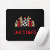 Merry Christmas Tree Shirts Funny Leopard Plaid Pr Mousepad (Mit Mouse)