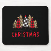 Merry Christmas Tree Shirts Funny Leopard Plaid Pr Mousepad (Vorne)