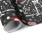 Merry Christmas Tree Skeleton Pattern Geschenkpapier (Rolleneckpunkt)