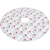 Merry Christmas Tree Skirt Chicks Santa Hats Polyester Weihnachtsbaumdecke (Schrägansicht)