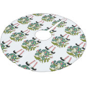 Merry Christmas Tree Skirt Elf Polyester Weihnachtsbaumdecke (Schrägansicht)