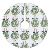 Merry Christmas Tree Skirt Elf Polyester Weihnachtsbaumdecke (Vorderseite)