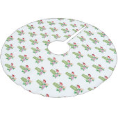 Merry Christmas Tree Skirt Santa Claus Polyester Weihnachtsbaumdecke (Schrägansicht)