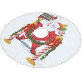 Merry Christmas Tree Skirt Santa Claus Polyester Weihnachtsbaumdecke (Schrägansicht)