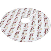 Merry Christmas Tree Skirt Snowman Candy Cane Polyester Weihnachtsbaumdecke (Schrägansicht)