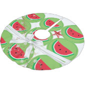 Merry Christmas Tree Skirt Watermelon Bow Polyester Weihnachtsbaumdecke (Schrägansicht)