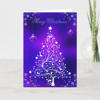 Merry Christmas Tree Snowflakes Winter Art Feiertagskarte