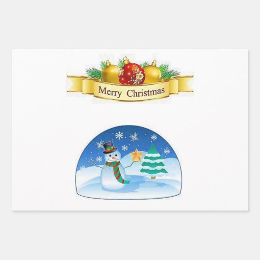 Merry Christmas Tree Snowman  Geschenkpapier Set (Vorderseite 2)