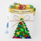 Merry Christmas Tree Snowman  Geschenkpapier Set (Beispiel)
