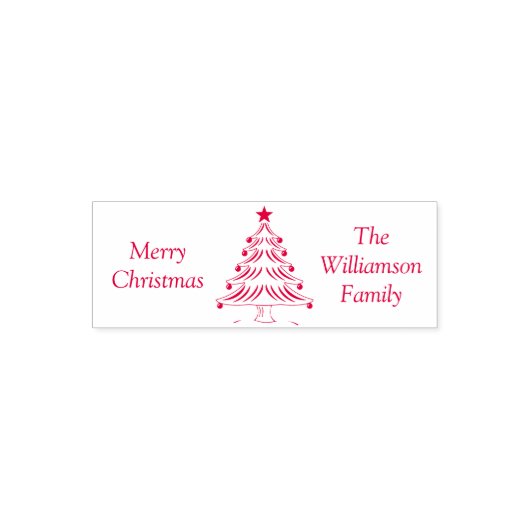 Merry Christmas Tree Star Custom Family Name Wörte Permastempel (Design)