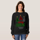 Merry Christmas Tree Three Buffalo Pläd Sweatshirt (Vorne ganz)