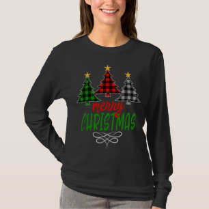 Merry Christmas Tree Three Buffalo Pläd T-Shirt